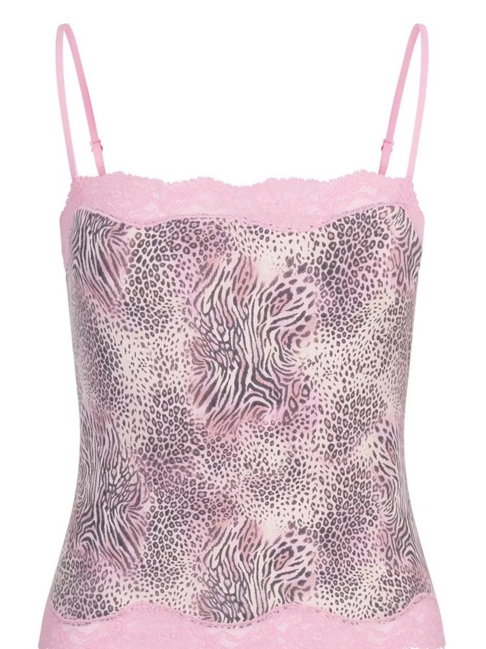 SKIMS Animal Print Lace Trim Cami